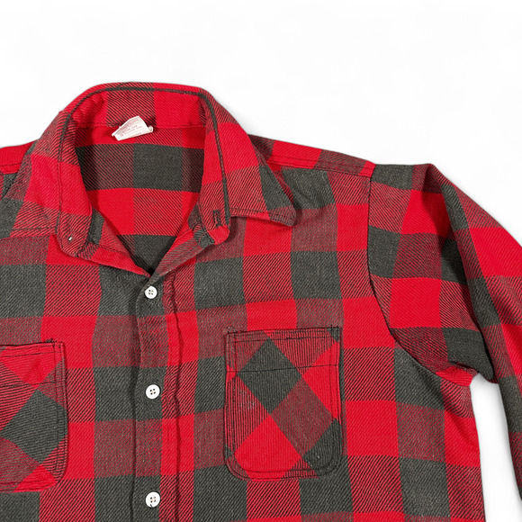 Vintage Big Mac Shirt Adult EXTRA LARGE Red Black Buffalo Plaid Flannel USA 70s - Picture 2 of 12